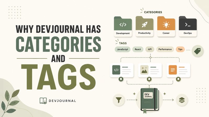 Why DevJournal Has Categories and Tags